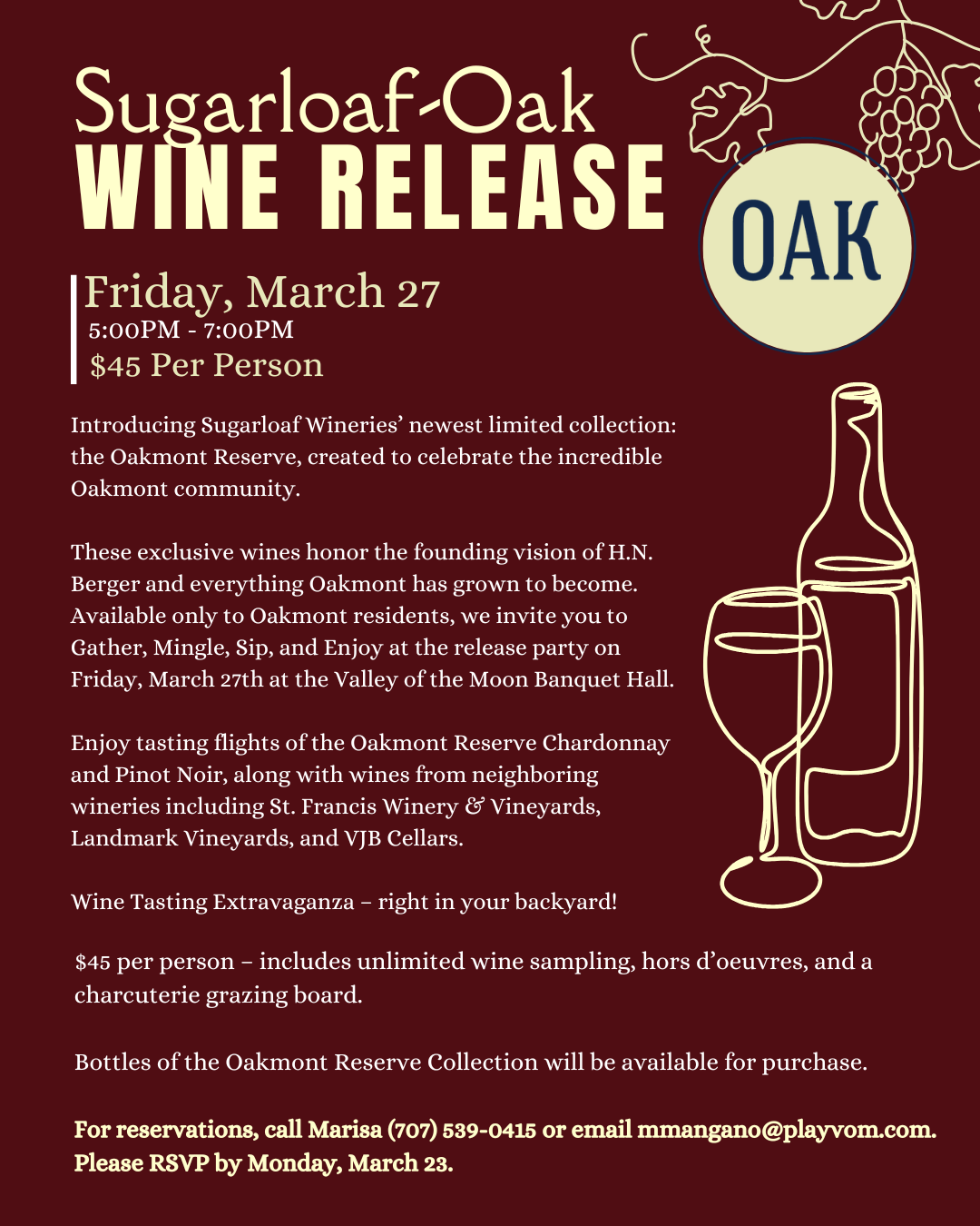 Wine Release VOM Oak Flyer
